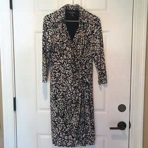 Ralph Lauren black and white floral wrap dress
